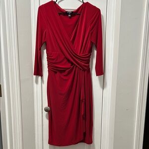 Chaps Red Long Sleeve Dress